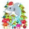 Boy's Design By Humans Funny Santa Shark Christmas T-Shirt By thebeardstudio T-Shirt - 2 of 3