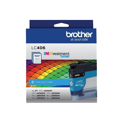 Brother INKvestment Tank LC406 Cyan Standard Yield Ink Cartridge Prints Up to 1 500 Pages (LC406CS)