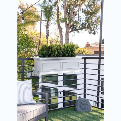 White 36" Recycled Plastic Railing Window Box Planter