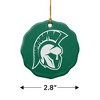 Illinois Wesleyan University Primary Logo Porcelain Scalloped Holiday Christmas Tree Ornament  2.8" (7.1 cm) - 3 of 4