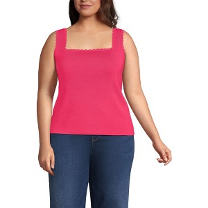 Lands' End Women's High Retention Square Neck Tank Sweater - 1 of 4