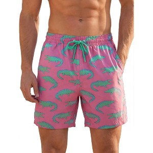 INSPIRE CHIC Men's Drawstring Elastic Waistband Liner Printed