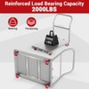 2in1 Steel Panel Truck Cart, Flatbed Cart Heavy Duty Drywall Cart Lumber Cart with 4 Swivel Casters, 1Front and 4 Side Handrails, 2000 lbs Capacity - 4 of 4