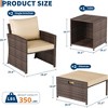 Gustowave 5-Piece Patio Lounge Chair Set With 2 Footstools And Table With Cushions For Balcony, Porch, Garden, And Poolside Lounging - 2 of 4