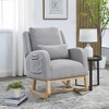 Racxily 27.5 "W Modern Accent High Back Living Room Casual Armchair Rocker with One Lumbar Pillow, Two Side Pockets - 3 of 4