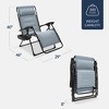 Best Choice Products Oversized Padded Zero Gravity Chair, Folding Outdoor Patio Recliner w/ Side Tray - 2 of 4