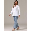 Allegra K Women's Point Collar Work Office Long Sleeve Button Down Shirt - 4 of 4
