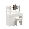 Ridstar 35.4 in. W Fashion Vanity Desk with Mirror & Cushioned Chair-White - 2 of 4
