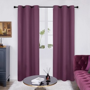 Deconovo Solid Thermal Room Darkening Curtain Panel – 42" Wide Short Lengths (63"/84"/95") - 1 of 4