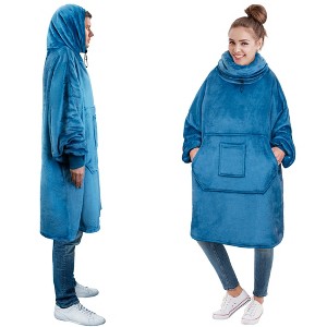 PAVILIA Wearable Blanket Hoodie Women Men, Oversized Sweatshirt Hooded Sweater, Fleece Soft Cozy Warm Plush Gift Ideas - 1 of 4