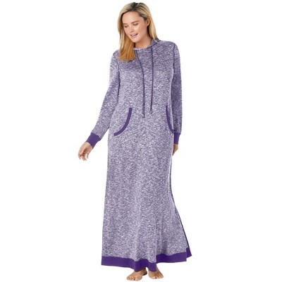 Dreams & Co. Plus Size Marled Hoodie Sleep Lounger