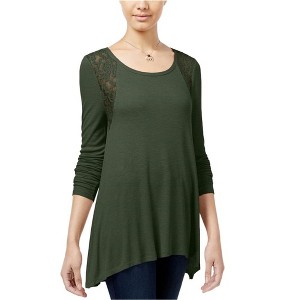 Hippie Rose Womens Tunic Pullover Blouse, Green, Large - 1 of 1