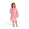 Personalized Linum Kids 100% Polyester SUPER PLUSH Double Brushed Hooded Bathrobe in White Script Font - 3 of 3