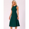 Allegra K Women's Sleeveless Pleated Ruffle Hem Crew Neck Tank Knitted Elegant Midi Dress - 3 of 4
