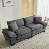 Modern 3-Seater Corduroy Sofa, Comfy Deep Seat Couch with Pillows, Upholstered for Living Room, Bedroom, Apartment or Office – Cuddlewood - 3 of 4