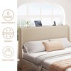 Sapphtopaz Modern Bed Frame with Headboard Metal Platform Bed with Charger Station&Slats Support for Bedroom, No Box Spring Needed, Beige - 4 of 4