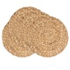 Saro Lifestyle Handwoven Water Hyacinth Placemat (Set of 4), 15"x15", Beige - 3 of 4