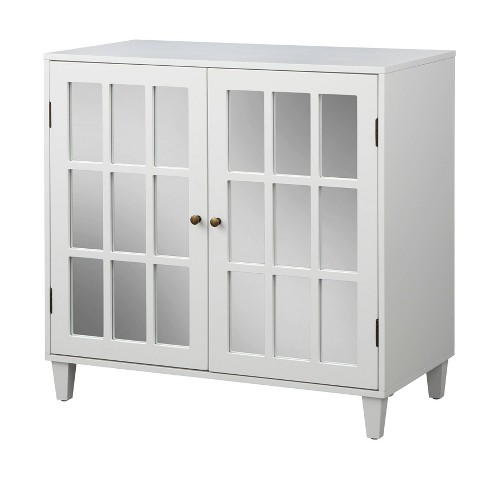 White mirrored on sale buffet cabinet