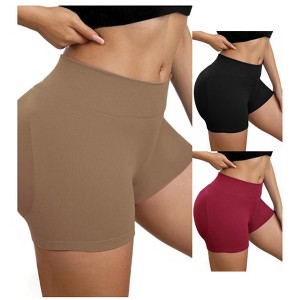 INSPIRE CHIC 3 Packs Women's Slimming Waist Butt Lifter Control Panties Workout Sport Running Shaper Short - 1 of 4