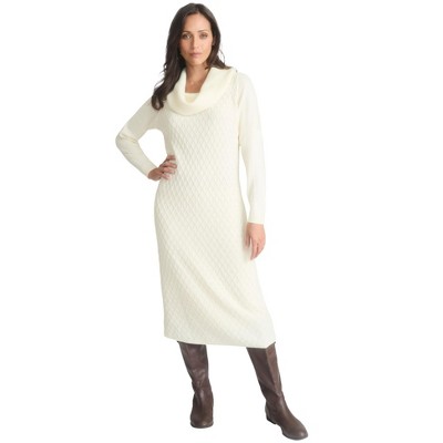 Jessica London Women's Plus Size Textured Cowlneck Sweater Dress