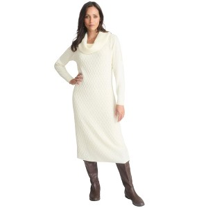 Jessica London Women's Plus Size Textured Cowlneck Sweater Dress - 1 of 4