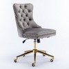 Ridstar Adjustable Swivel Home Office Chair with Gold Metal Base-Gray - 4 of 4
