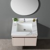 KWPZQEB Marble Vanity Top, with Undermount Rectangular Middle Sink and 4" Height Backsplash, 1 Predrilled Centerset, Carrara white with veins - 2 of 4