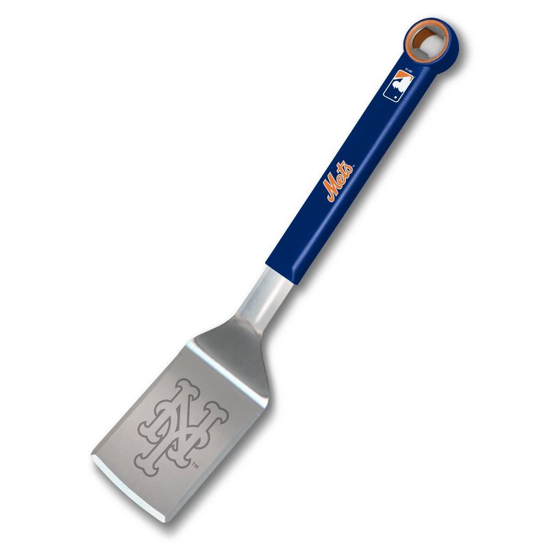 MLB New York Mets Stainless Steel BBQ Spatula with Bottle Opener, 1 of 5