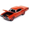 1970 Dodge Coronet Super Bee "Mr. Norm's" Hemi Orange with Black Stripes 1/64 Diecast Model Car by Johnny Lightning - 3 of 4