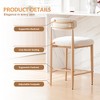Boucle Dining Armless Barstools Set of 2,with Wood Grain Metal Legs for Kitchen, Living Room, Restaurant, Cafe - Morden Fort - 2 of 4