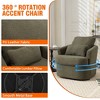 MOONMISS 360 Degree Swivel Barrel Chair,Comfy PU leather Round Accent Sofa Chair,Leisure Arm Chair for Nursery,Hotel,Bedroom,Office - 4 of 4