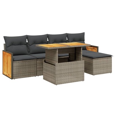 vidaXL Garden Sofa Set Grey, Dark Grey