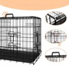 VisioGear 42" Double Door Folding Metal Wire Cage with Divider and Leak-Proof Pan Tray for Indoor, Outdoor, and Travel, Black, 42.7"*26.8"*28.7" - 4 of 4