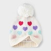 Girls' Heart Jacquard Beanie Hat - Cat & Jack™ White - image 2 of 3