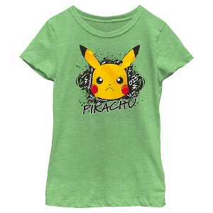 Girl's Pokemon Angry Pikachu T-Shirt - 1 of 4