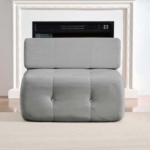 Mjkone Velvet Single Sofa, 1-Seater Modular Sofa Couch with Rivet Trim for Living Room - 1 of 4