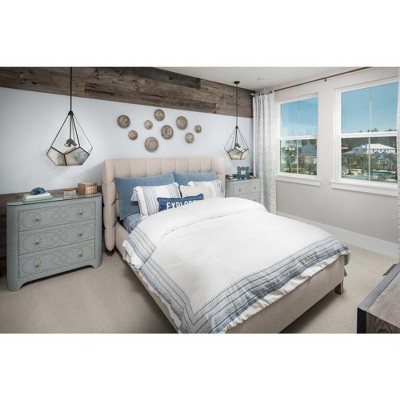 Cinq Antique Bronze Geometric 3-Light Pendant with Glass Panels