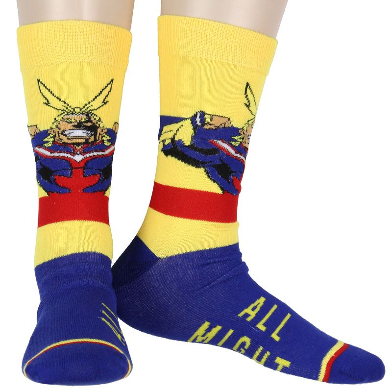 My Hero Academia Socks  Men's Character Design 3 Pack Adult Mid-Calf Crew Socks Multicoloured, 3 of 8