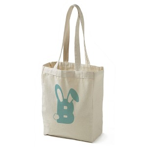 Bunny Monogram Canvas Tote Bags, Blue - 1 of 2