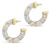 SHINE by Sterling Forever Gold Tone 50mm Cap Resin Hoop Earrings - 3 of 4