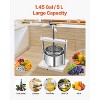 VEVOR 1.45 Gal/5L Fruit Wine Press, 2 Stainless Steel Barrels, Manual Juice Maker, Cider Apple Grape Tincture Honey Olive Oil Making Press, Silver - 4 of 4
