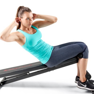 Compact Adjustable Black Utility Weight Bench with High-Density Foam