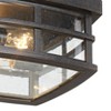 John Timberland Mission Flush Mount Outdoor Ceiling Light Fixture Oil Rubbed Bronze 12" Clear Seedy Glass for Exterior House Porch Patio Deck - 3 of 4