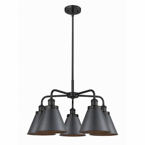 Ballston Urban - 5 Light Stem Hung Chandelier In Industrial Style-15.13 Inches Tall and 26 Inches Wide - 1 of 1