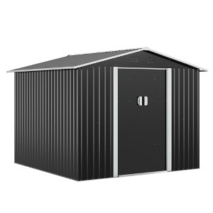 Sandinrayli 8.4 ft. W x 8.4 ft. D Outdoor Storage Metal Shed Garden Tool Steel Shed with Sliding Doors and Vents(70.56 sq. ft.) - 1 of 4