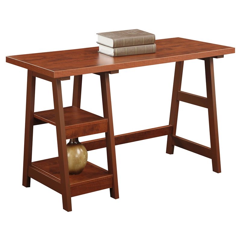Breighton Home Trinity Trestle Style Desk with Built-In Shelves, 3 of 8
