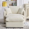 GDFStudio Sidney Modern 46" Chenille Upholstered Swivel Accent Chair with Ottoman and 3 Drawers - 2 of 4