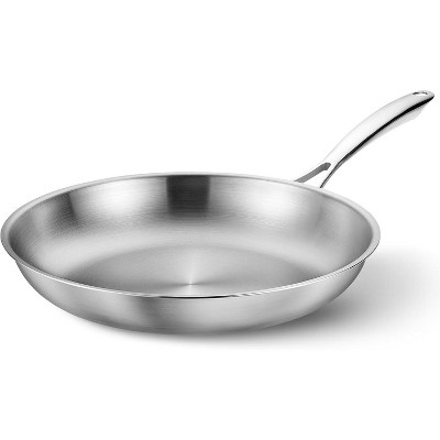 KOCH SYSTEME CS 10 Inch Tri-Ply Stainless Steel Frying Pan, Silver