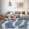 Washable Area Rug 5x7 Modern Wave Striped Rugs for Living Room Non-Slip Soft Area Rug for Bedroom Printed Abstract Carpet for Playroom Nursery - 4 of 4