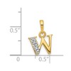 Black Bow Jewelry The Chloe Mini Diamond Accent initial W Pendant in 14k Yellow Gold - 3 of 4